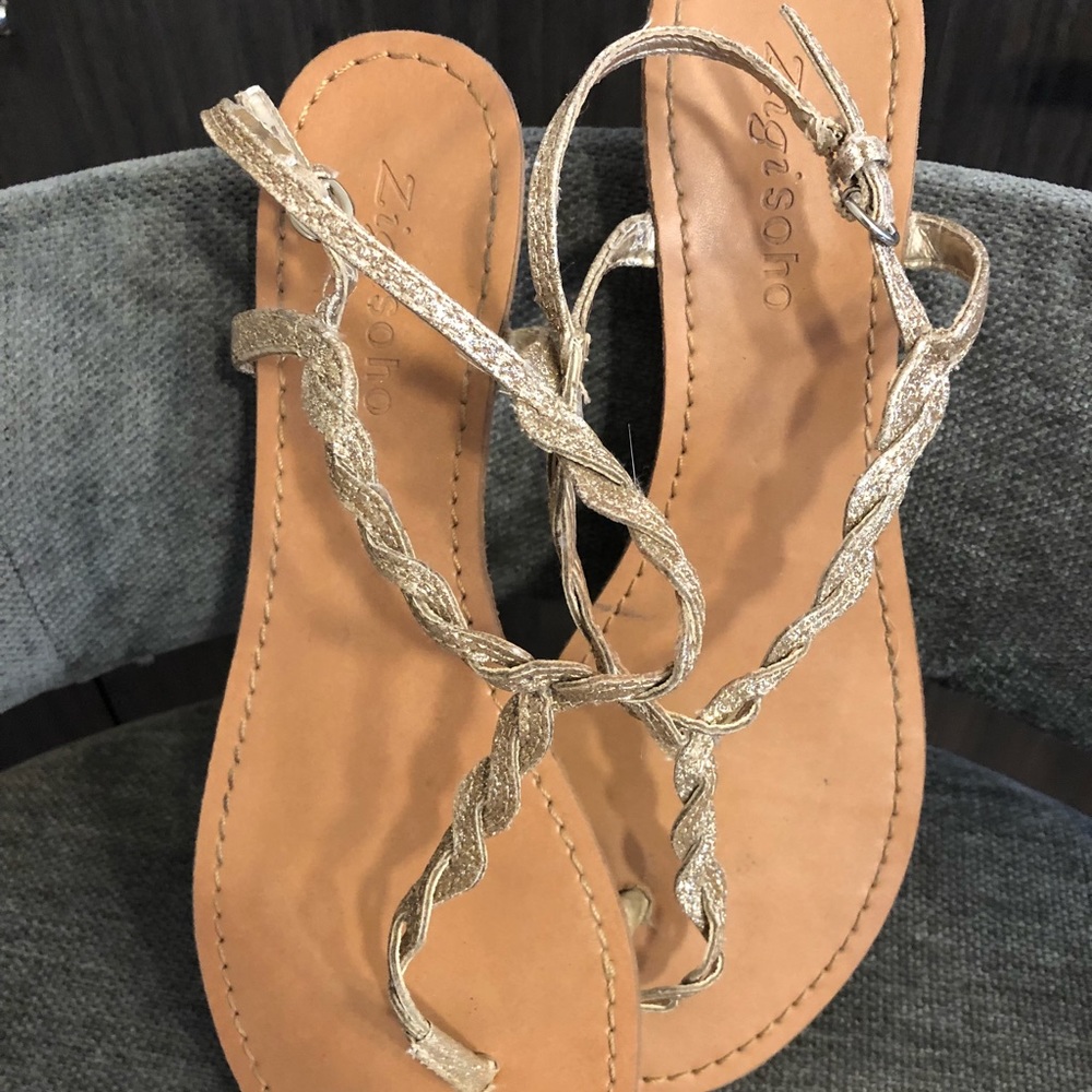 Gold Braided Sandals